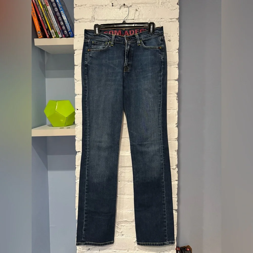 Philippe Adec 100% Cotton Y2K Vintage Jeans 28 Relaxed Bootcut High Waist Jodi - Picture 1 of 7